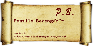 Pastila Berengár névjegykártya